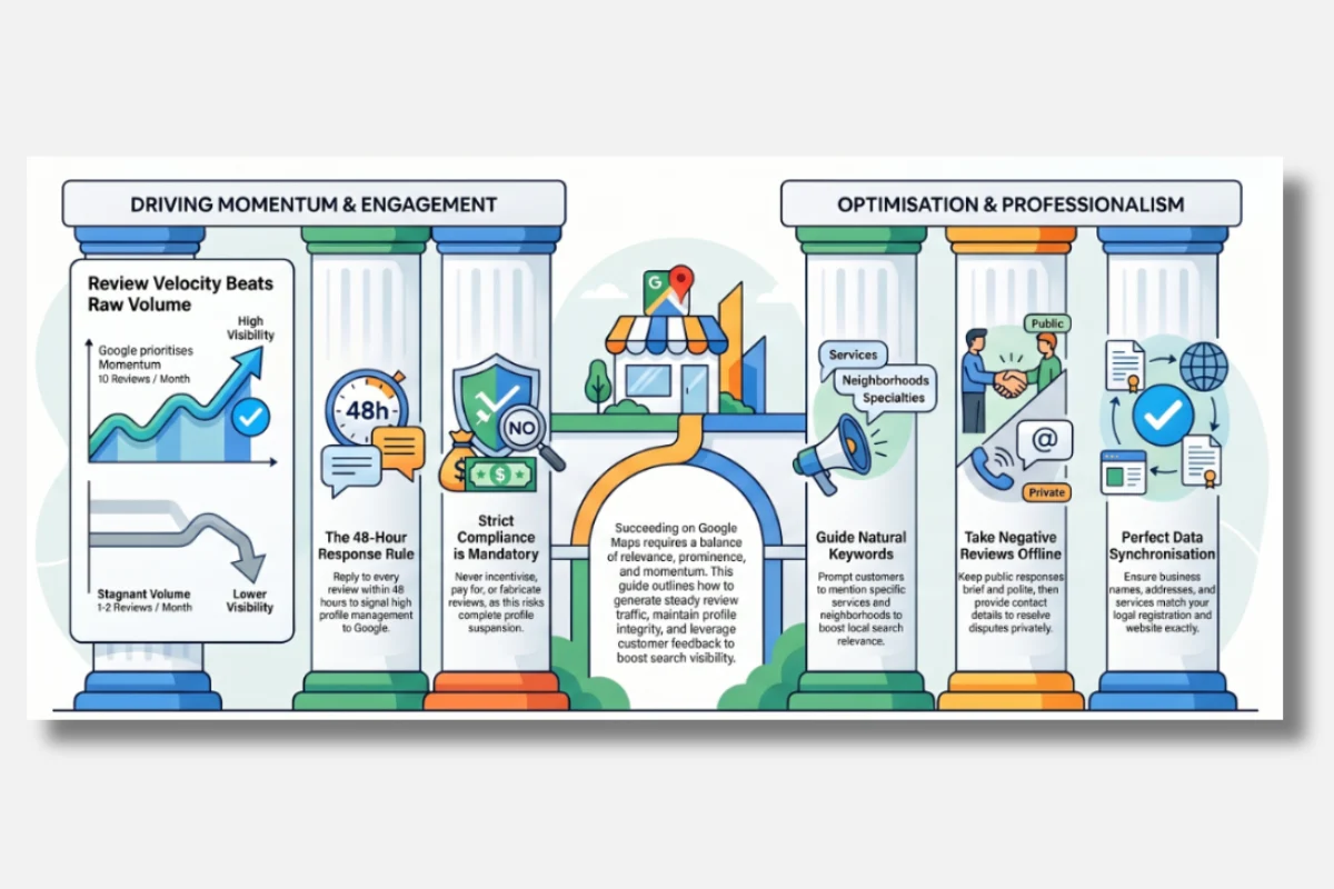 A great Review Strategy An infographic showing a great review Strategy
